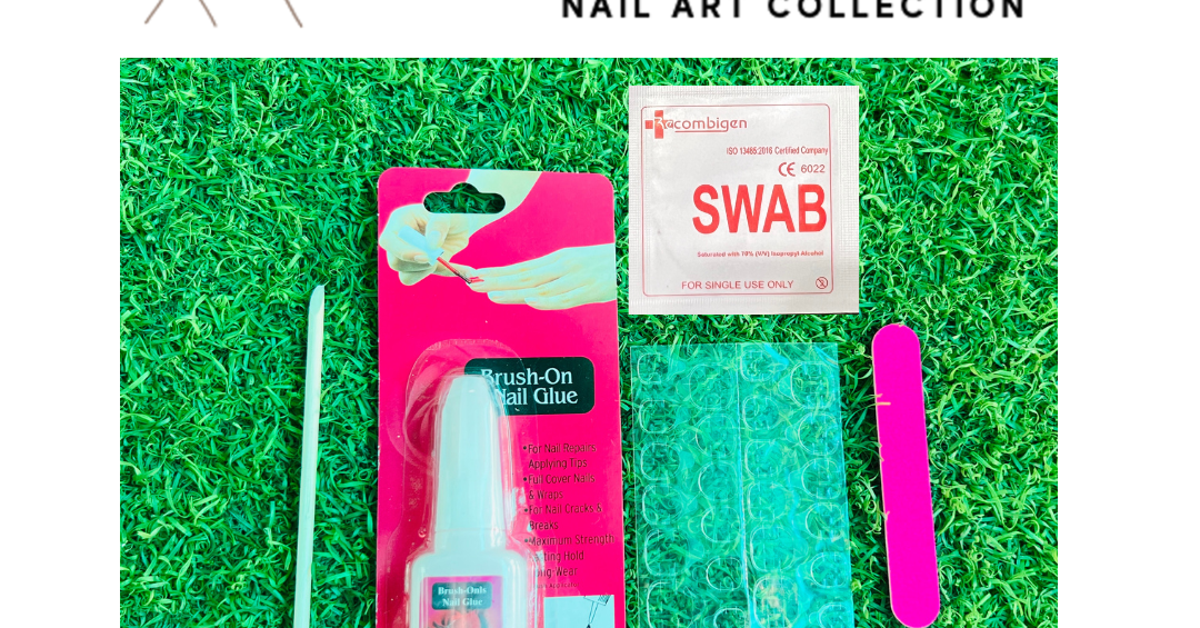 Nail Kit with Brush on Glue