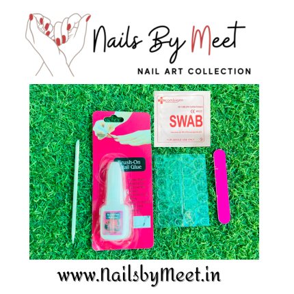 Nail Kit with Brush on Glue