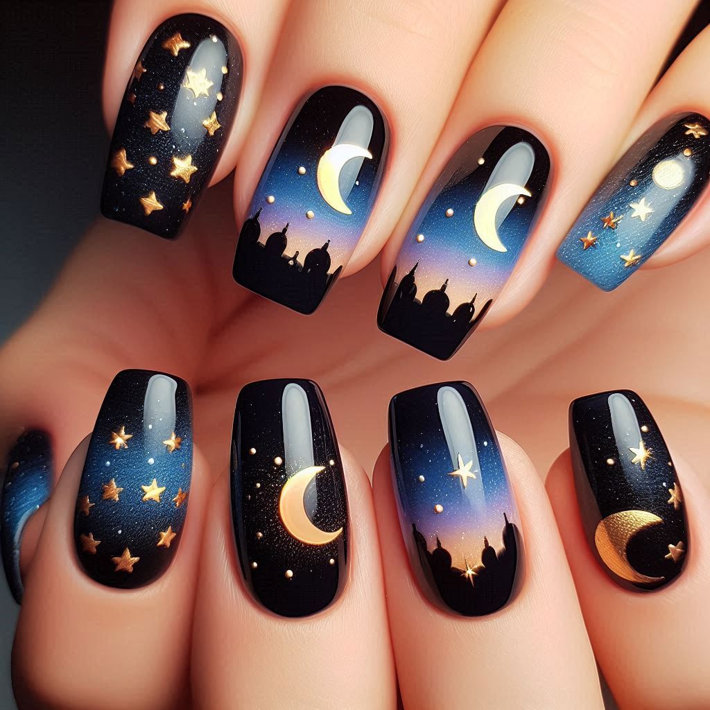 Solar Eclipse Nails