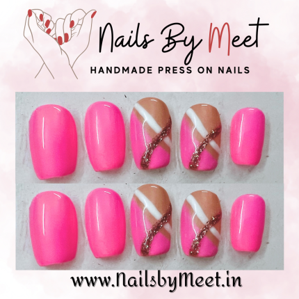 Pink and White Abstract Nails: A Fusion of Elegance and Creativity